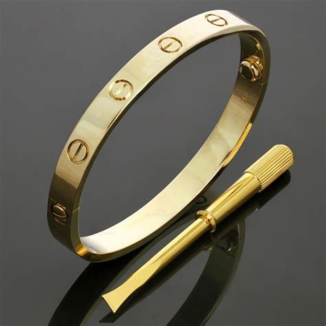 18k gold cartier bracelet|cartier love bracelet with screwdriver.